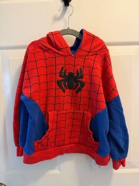 Marvel Red and Blue Spider-Web Hooded Sweatshirt